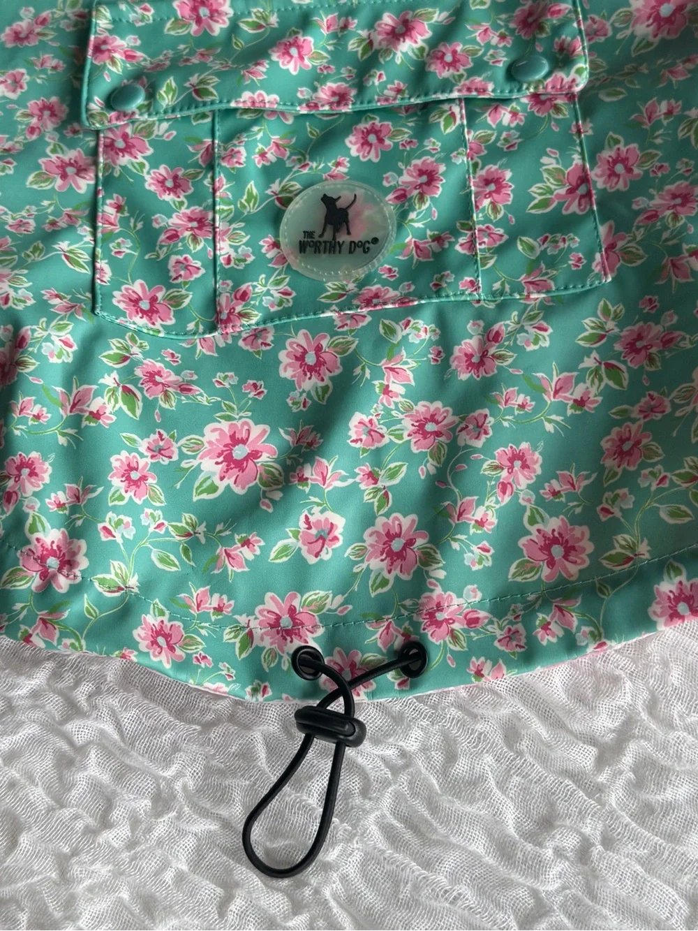 Worthy Dog London Floral Watercolor Hooded Dog Raincoat XXL